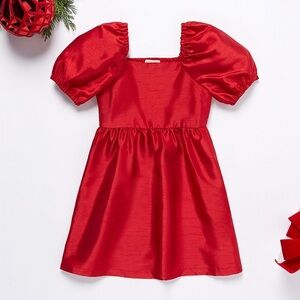 Copper Key Margo Taffeta Puff Sleeve Dress Girl's 2T Red Christmas Party NWT